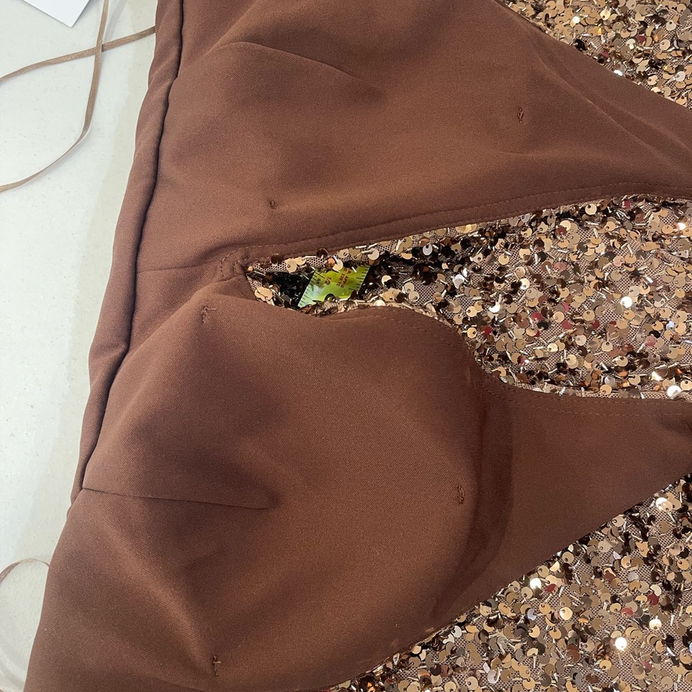 Morgan & Co. Brown Sequin Backless Dress - Picture 15 of 16